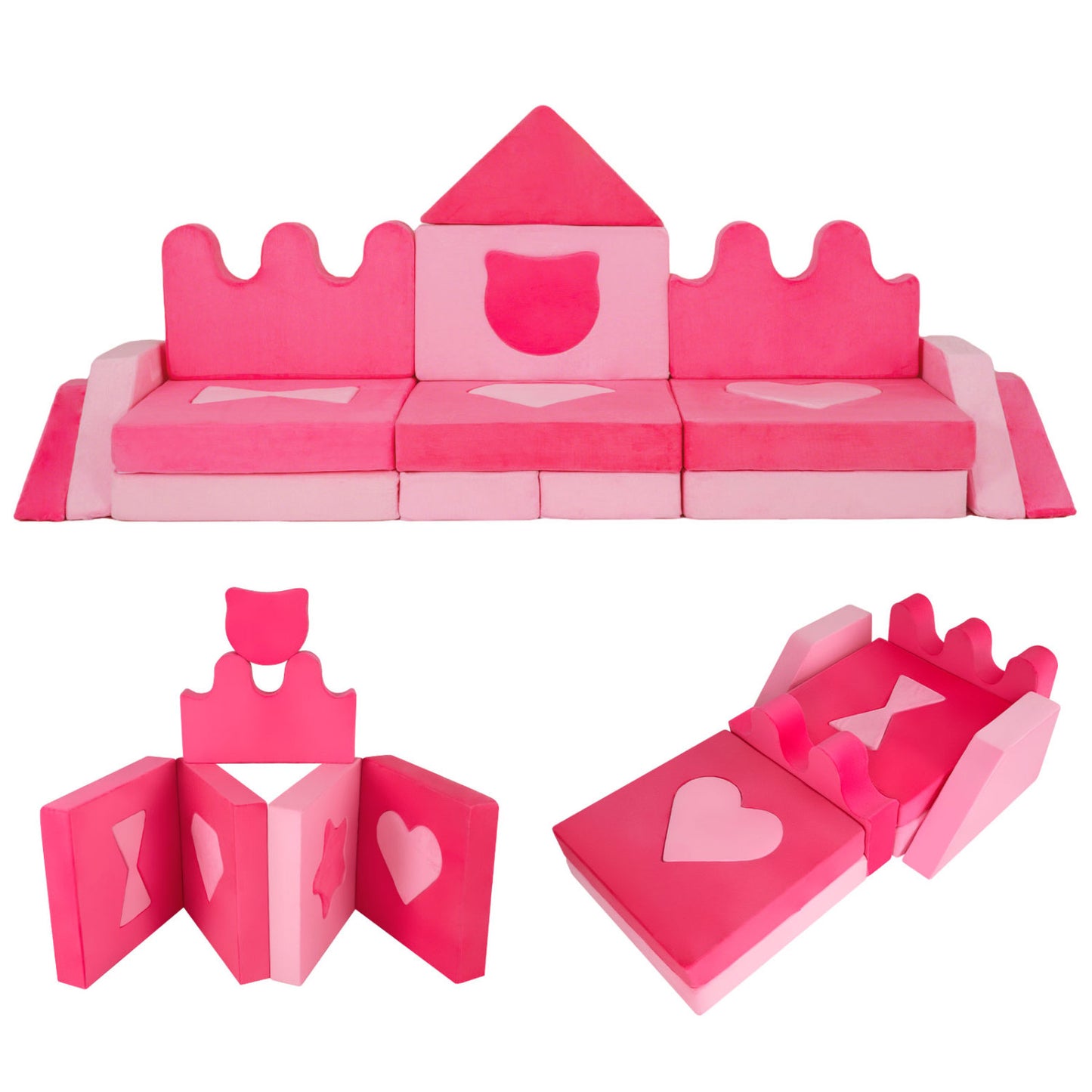 Kids Play Couch 14-Piece Modular Foam Climbing Blocks