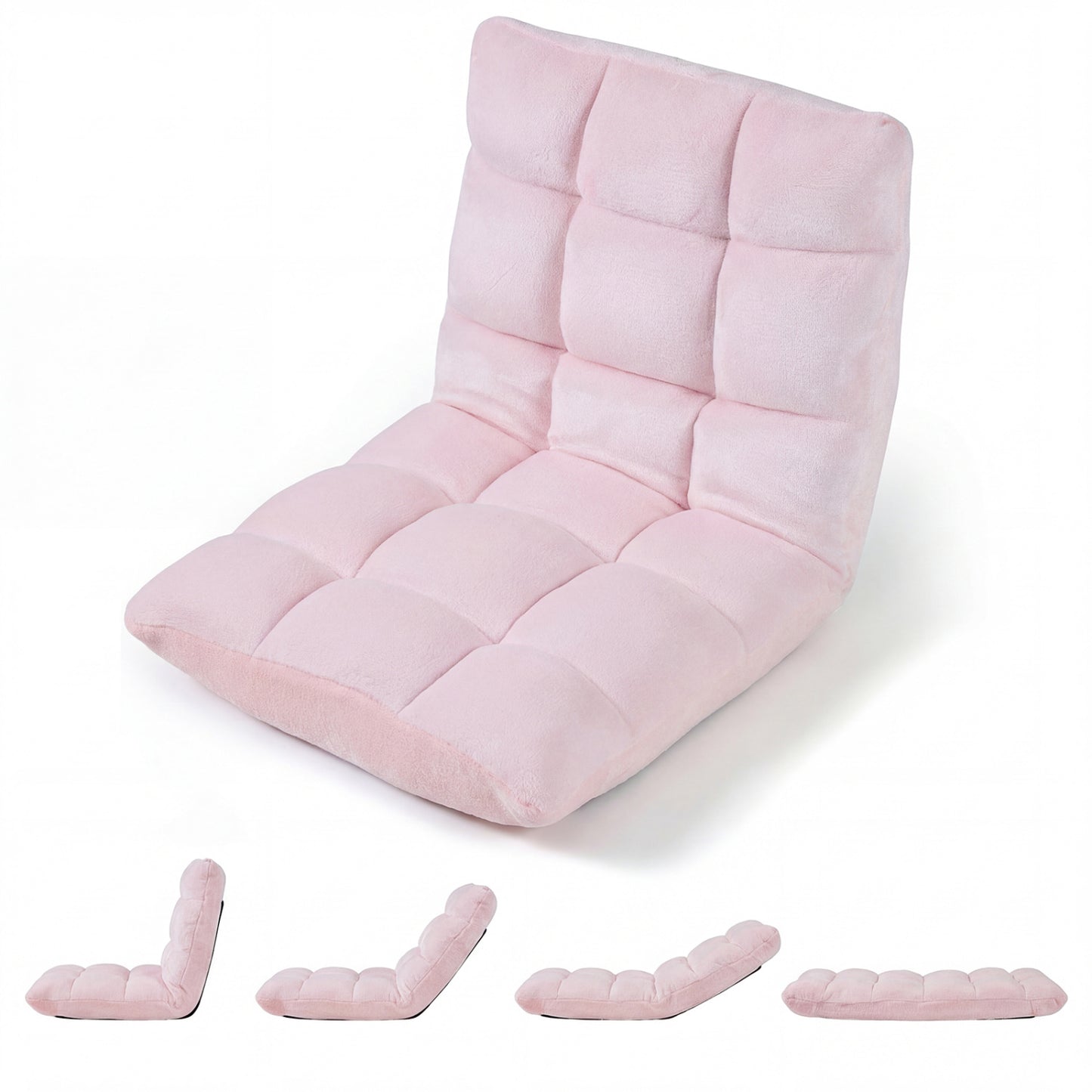 14-Position Adjustable Floor Chair with Padded Cushion