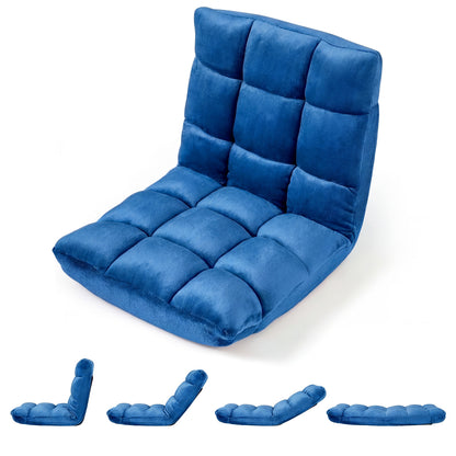 14-Position Adjustable Floor Chair with Padded Cushion