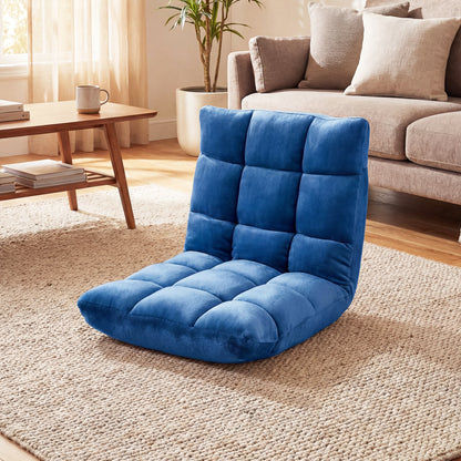 14-Position Adjustable Floor Chair with Padded Cushion