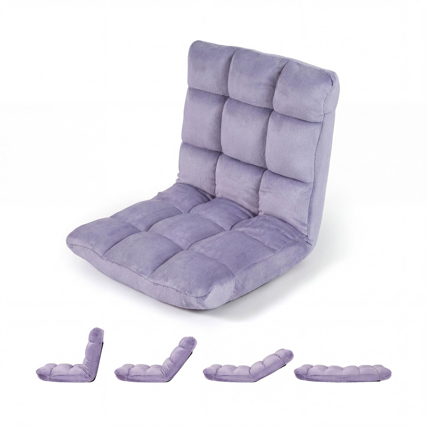 14-Position Adjustable Floor Chair with Padded Cushion