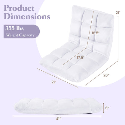 14-Position Adjustable Floor Chair with Padded Cushion