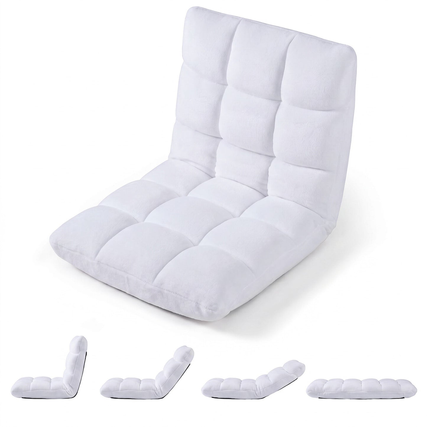 14-Position Adjustable Floor Chair with Padded Cushion