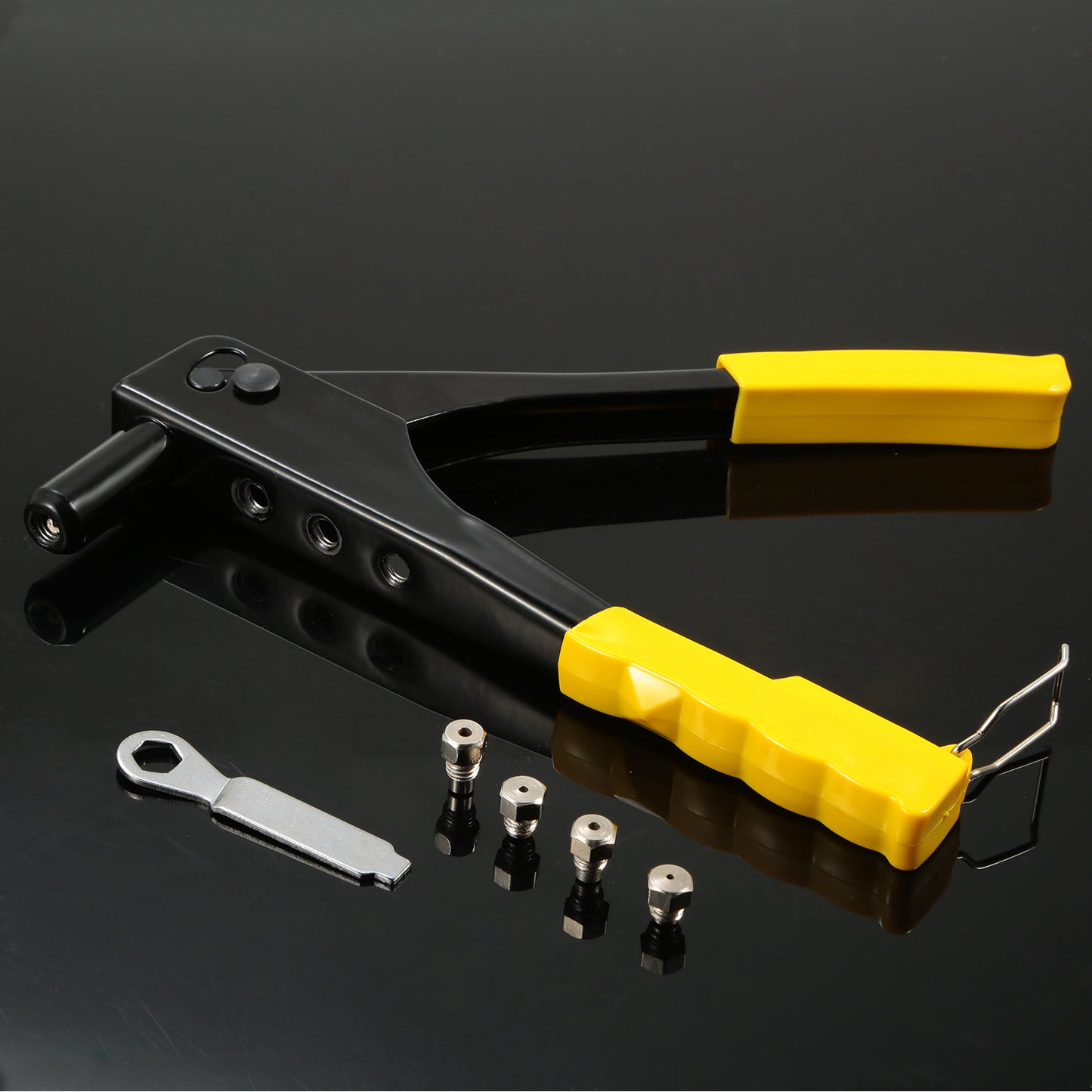 Heavy Duty Hand Riveter Gun with 4 Nozzles and Wrench