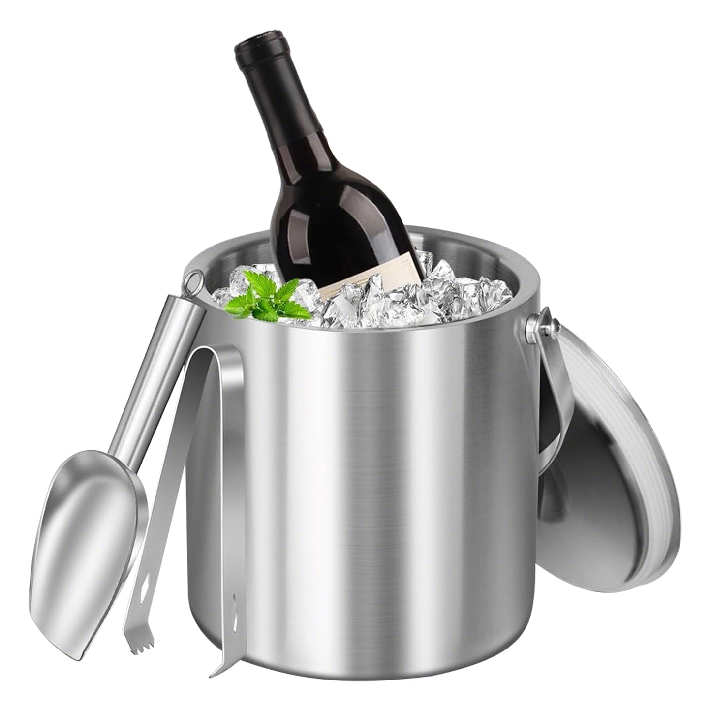Insulated Ice Bucket 3L Double-Wall Stainless Steel with Lid