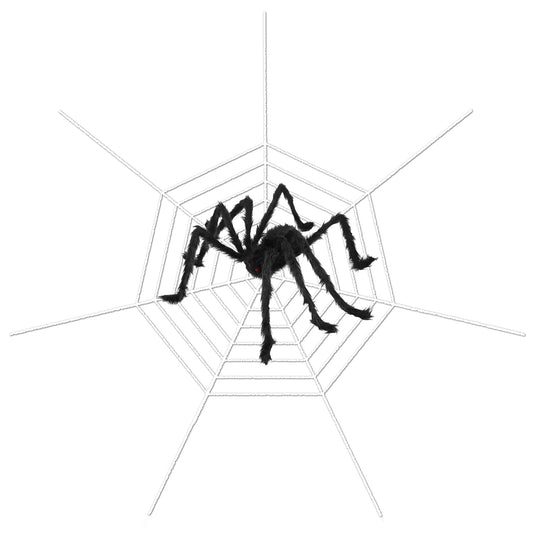 Giant Halloween Spider Decoration with 126" Web - 49 Inch
