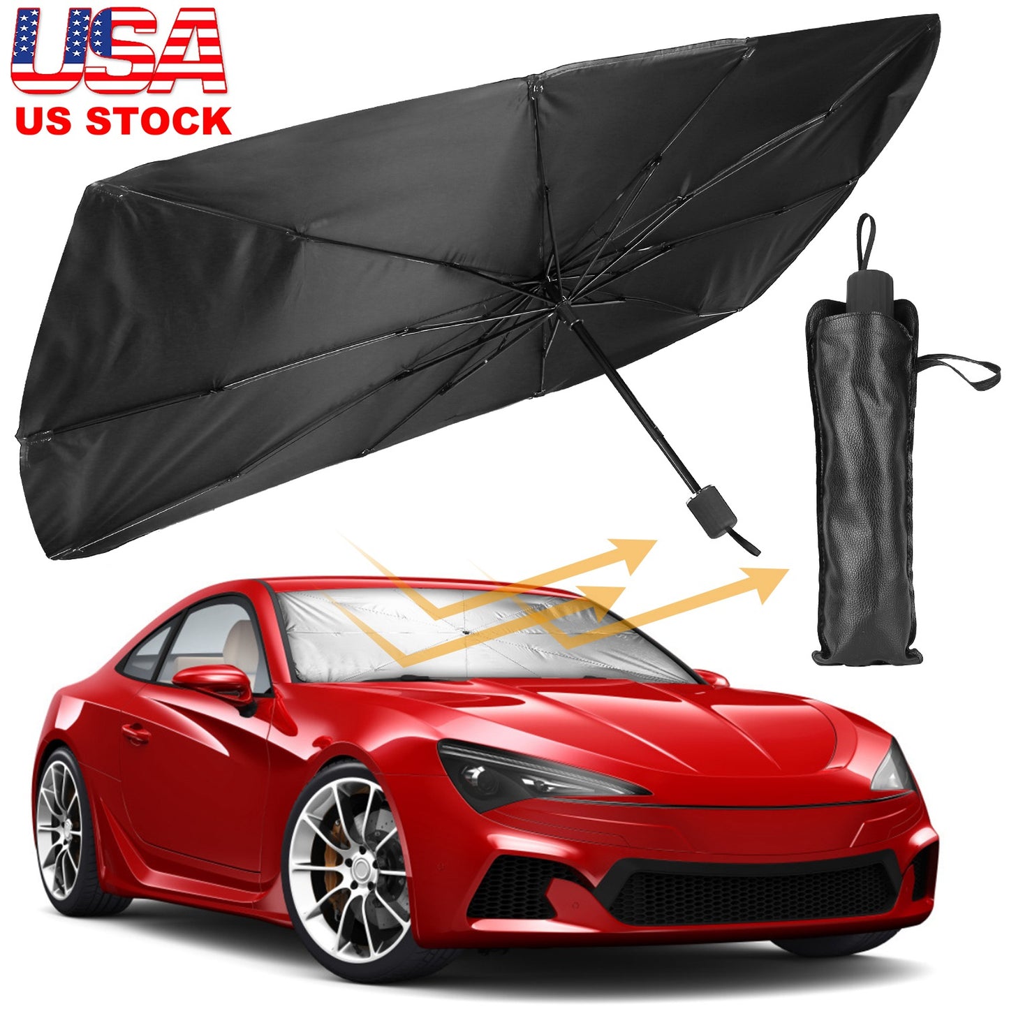 Foldable Car Windshield Sun Shade Umbrella 51x31 Inch