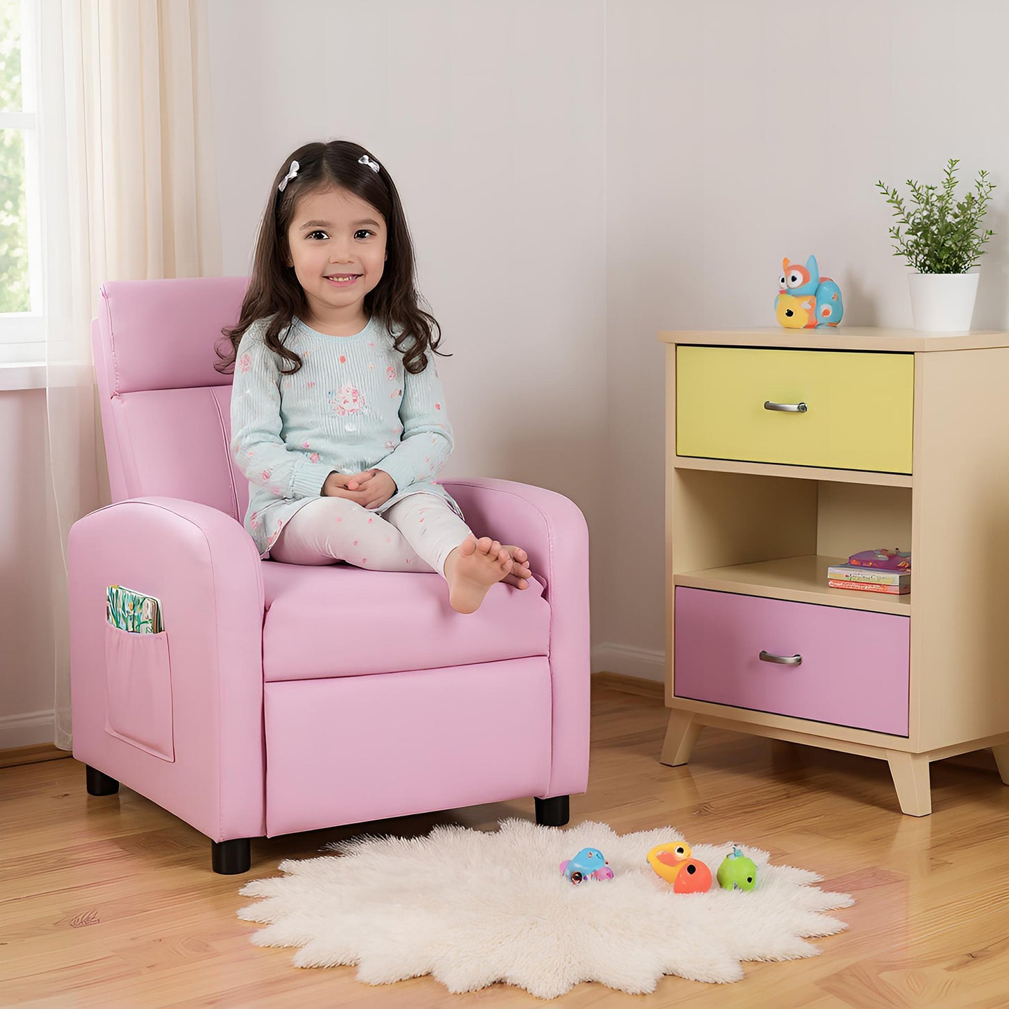 Kids Recliner Chair with Adjustable Backrest & Footrest