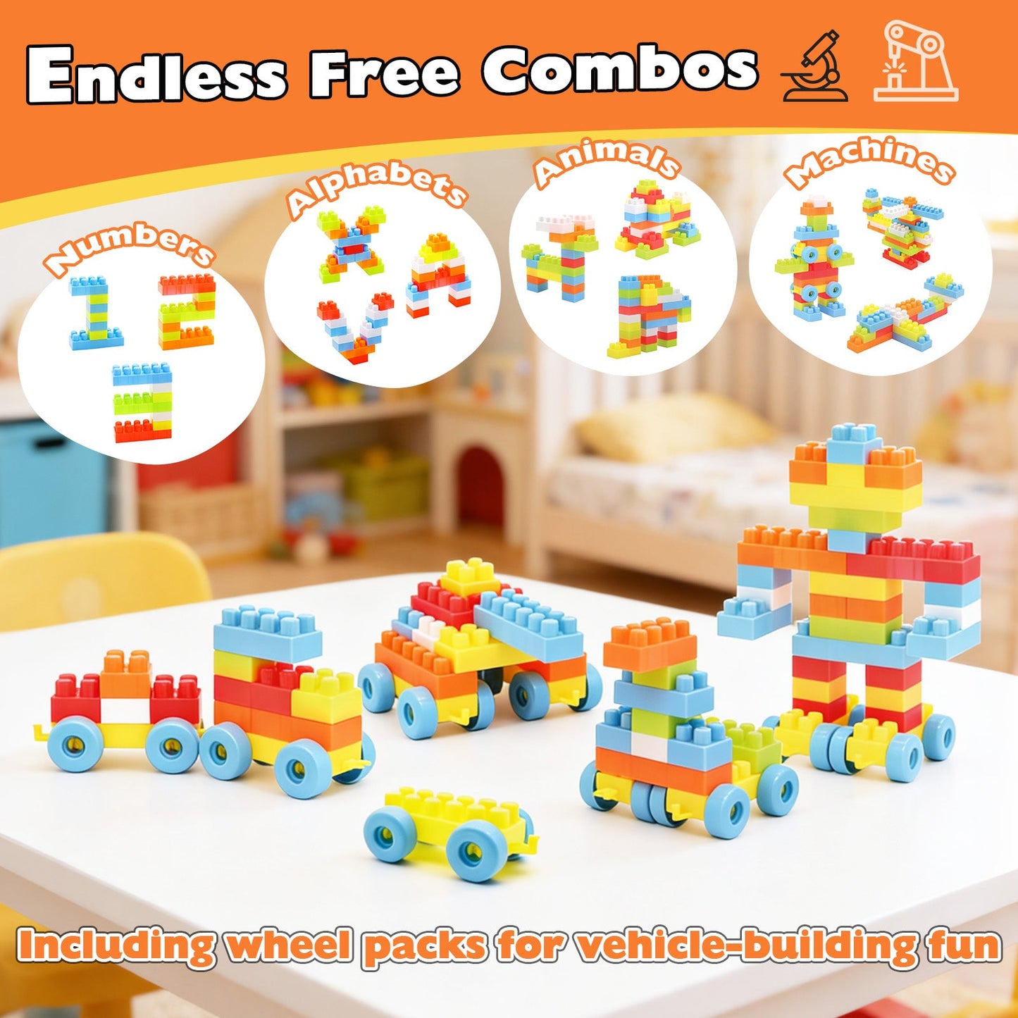 150 Pcs Toddler Building Blocks Toy STEM Montessori Early Learning Toys for 3+ year old