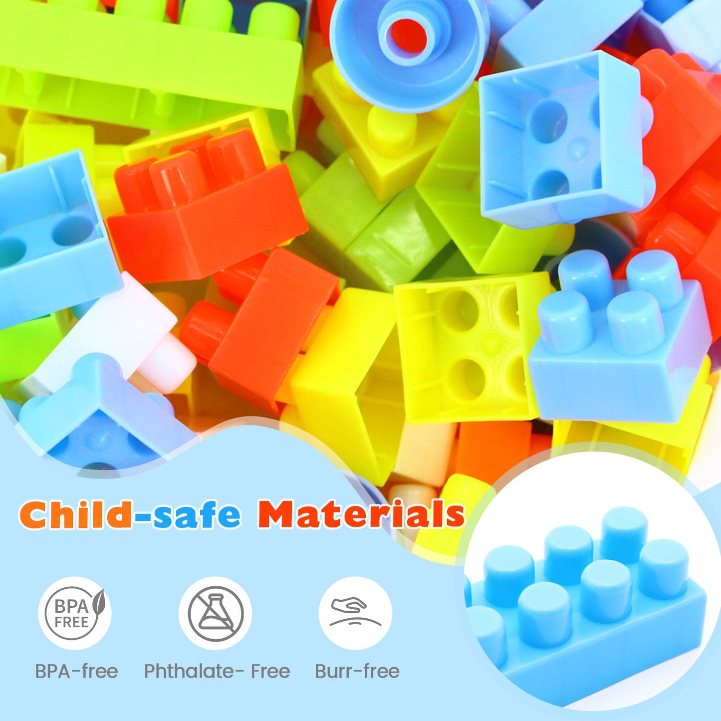 150 Pcs Toddler Building Blocks Toy STEM Montessori Early Learning Toys for 3+ year old