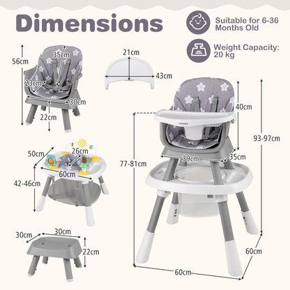 16-in-1 Convertible High Chair with Activity Center
