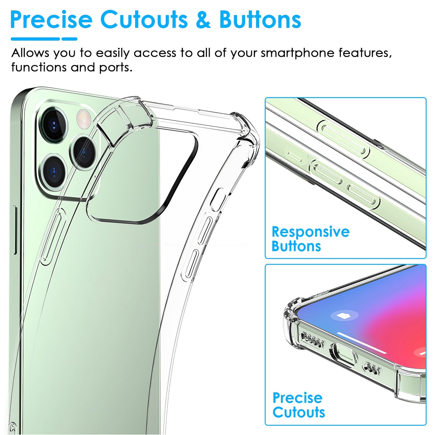 Clear iPhone Case with Shockproof Air Cushion Corners