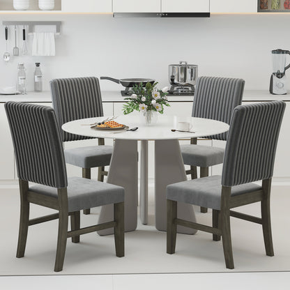 Mid-Century Velvet Dining Chairs Set of 2 - Grey