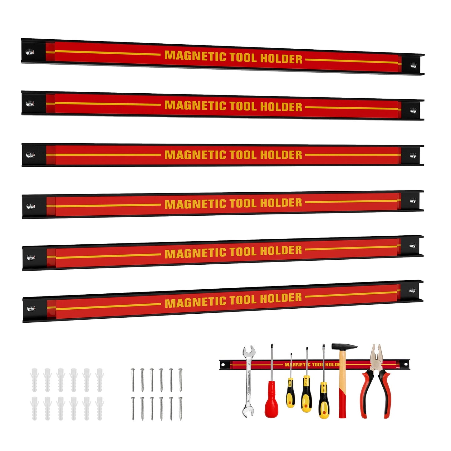 18 Inch Magnetic Tool Holder Strip with Mounting Screws