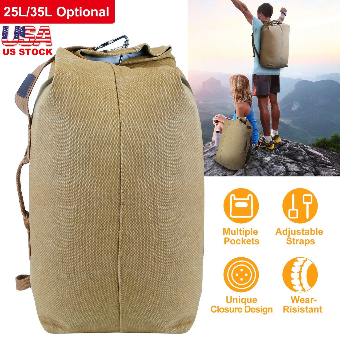 25L Travel Laptop Bag Camping Hiking