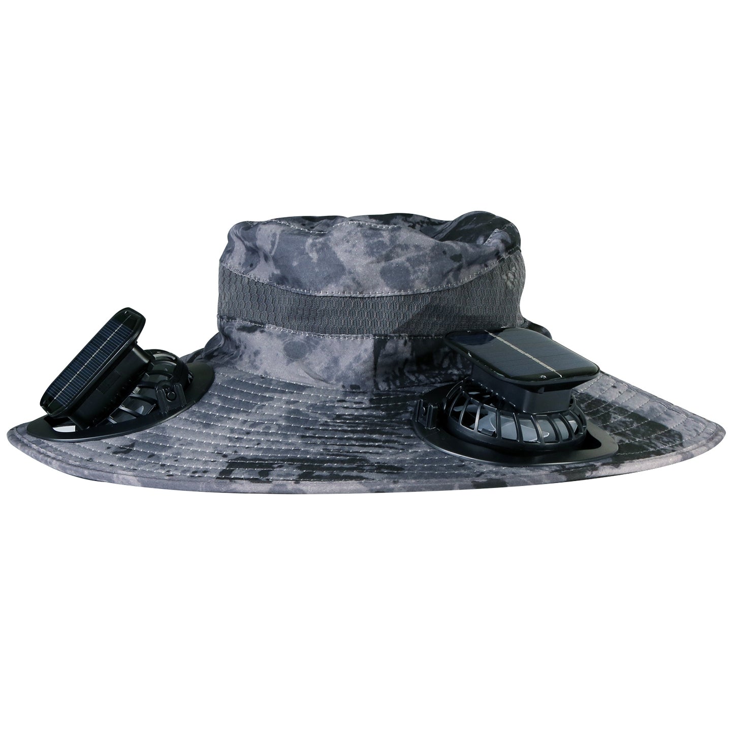 Wide Brim Sun Hat with Dual Rechargeable Fans & UPF50+