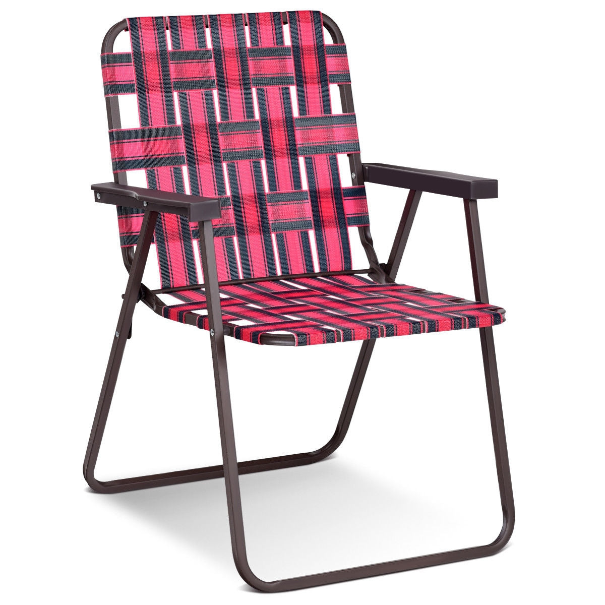 Folding Beach Chair Set of 6 with Steel Frame