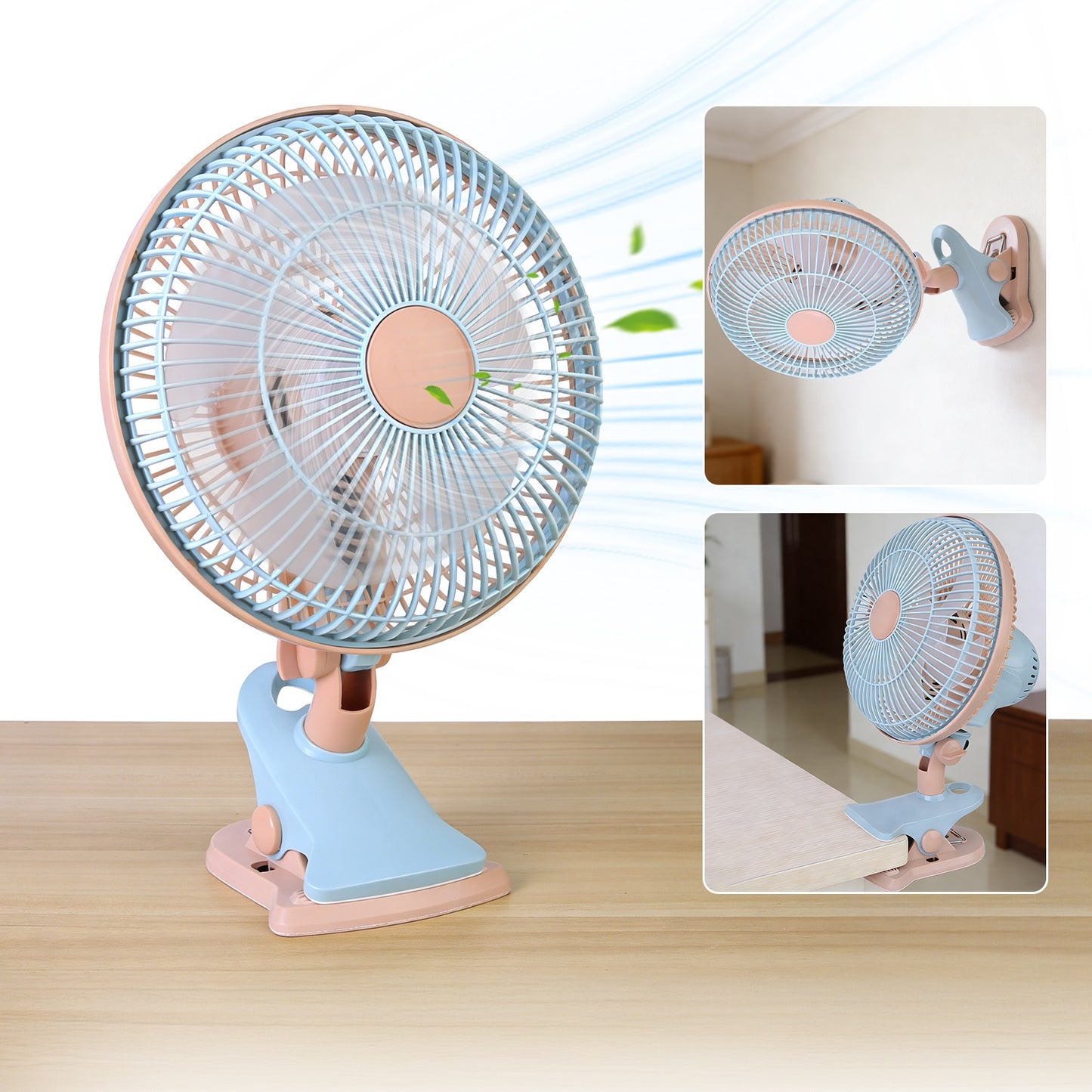 8.66" Clip-On Fan with 90° Oscillation & 2 Speed Settings