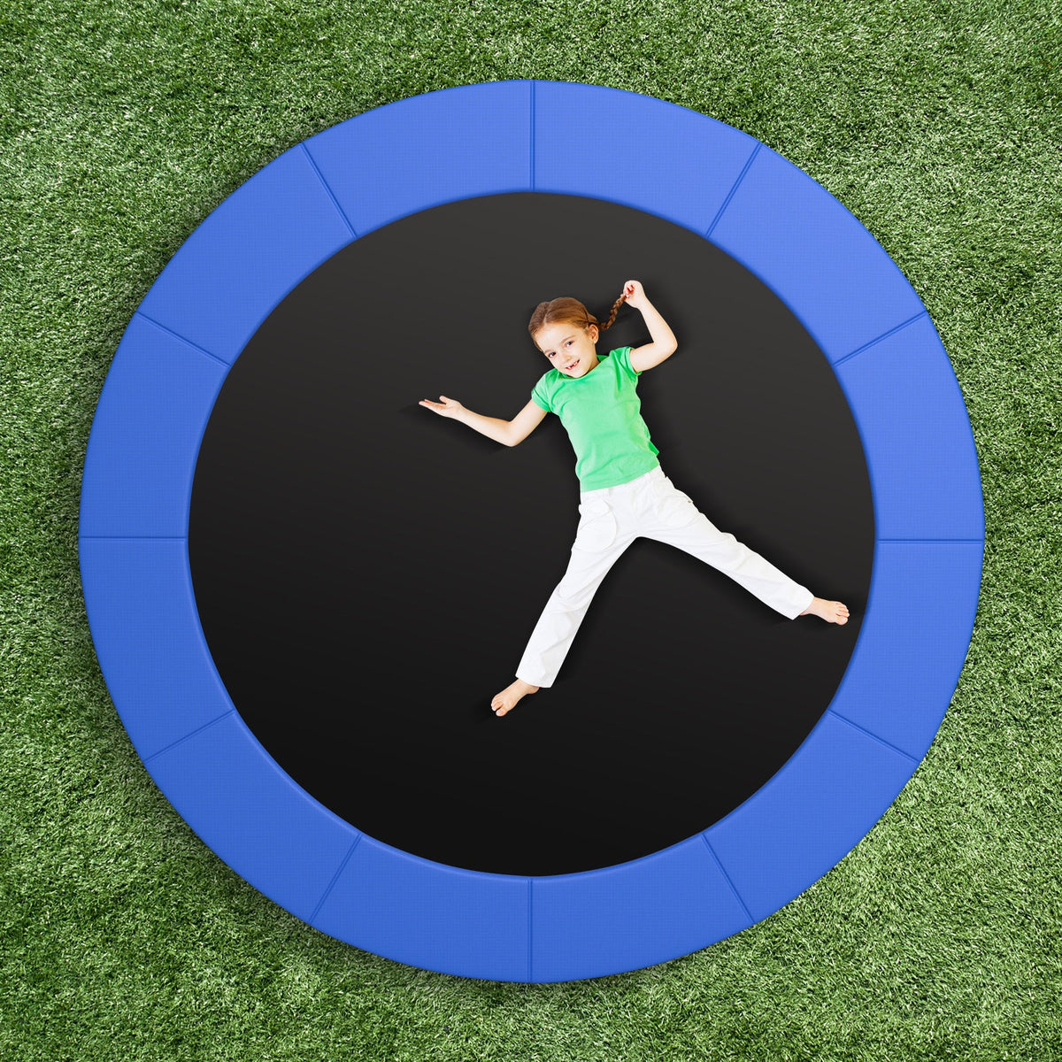 8-16 FT Trampoline Pad Replacement Safety Pad with Fixing Straps (Blue)