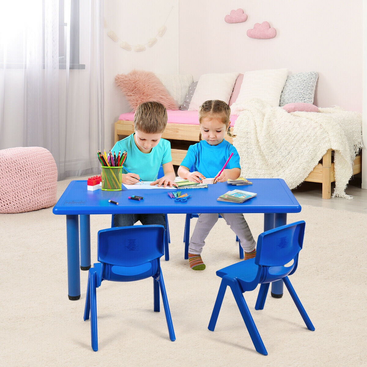 Kids Rectangular Plastic Activity Table for Learning & Play
