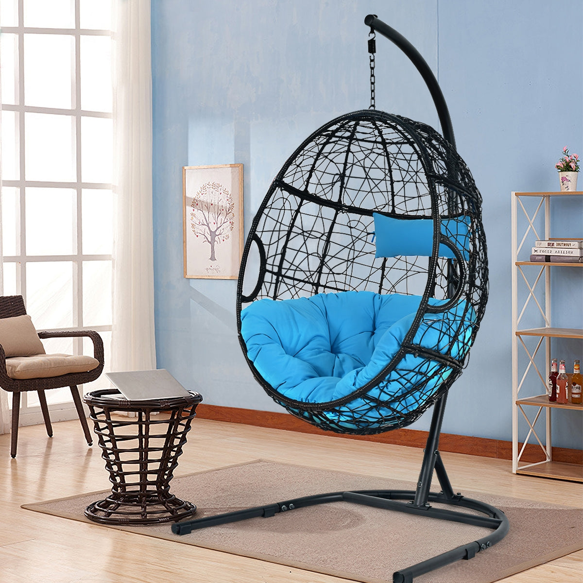 Hanging Hammock Chair with Stand and Cushion