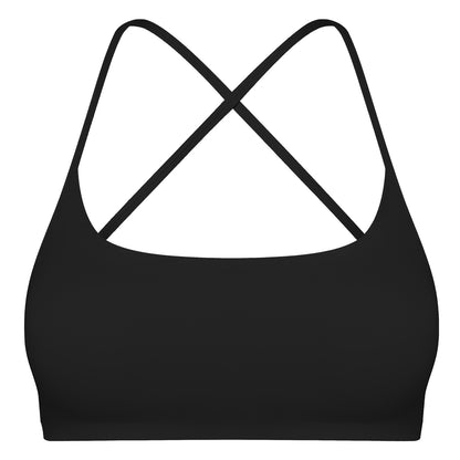 Women Cross Back Sport Bras Padded Strappy Crop Open Back Low Impact Bras Sexy Fitness Tank Tops with Removable Pads Thin Straps for Gym Yoga Workout