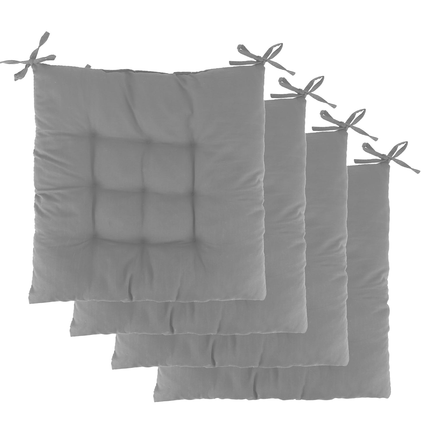 Square Chair Cushion Pads with Ties - 17.72" (Set of 4)