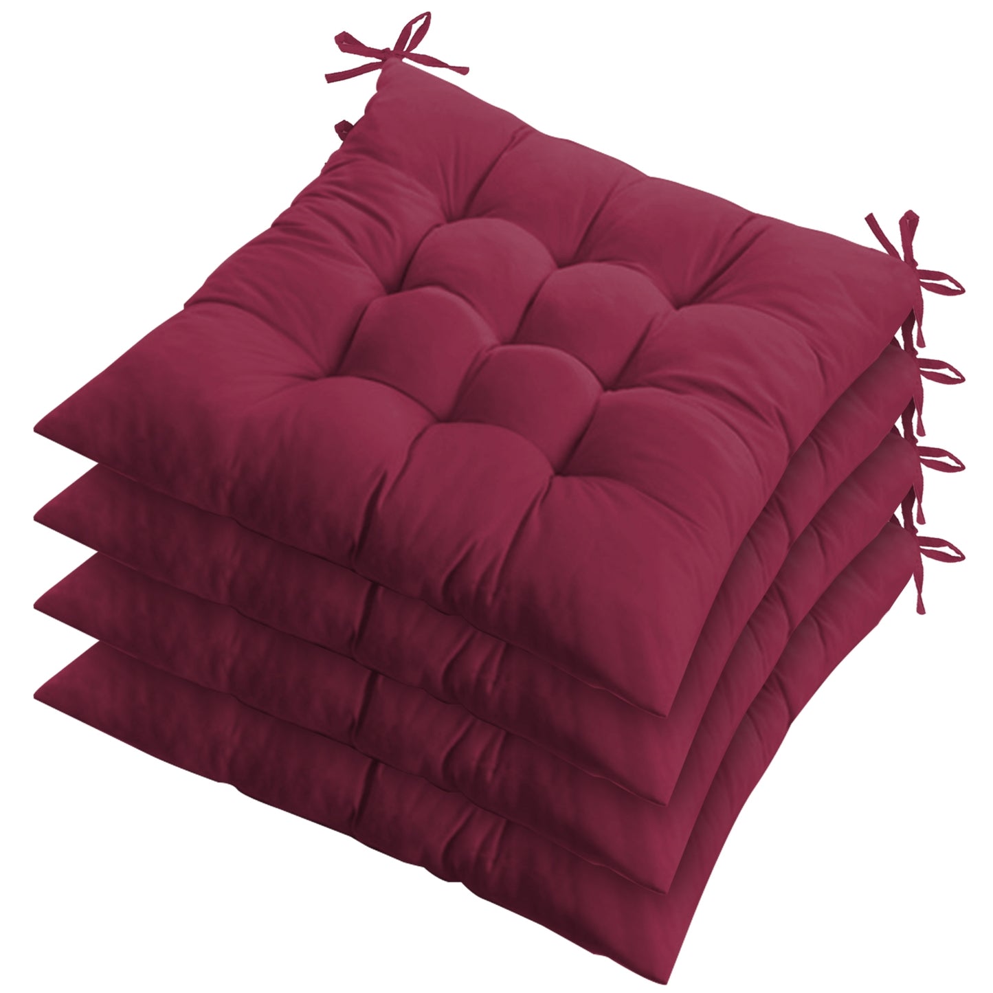 Square Chair Cushion Pads with Ties - 17.72" (Set of 4)