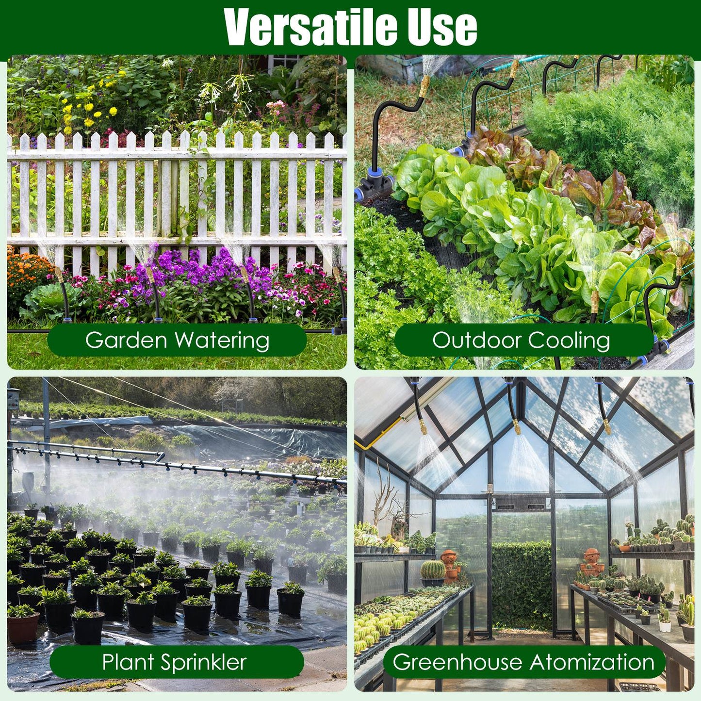Drip Irrigation System with 49FT Hose & 360° Bendable Nozzles