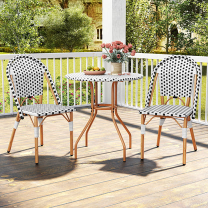 3-Piece Bistro Patio Dining Set with Round Table & 2 Chairs