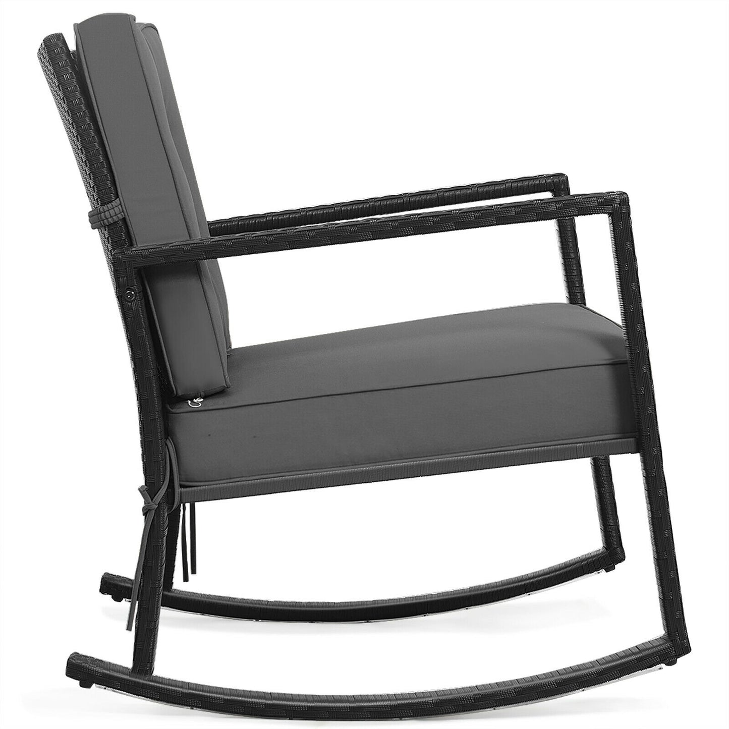 Rattan Rocking Chair with Cushion for Patio