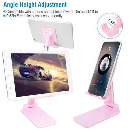 Adjustable Phone Stand for Desk with Mirror - 4-12.9 Inch