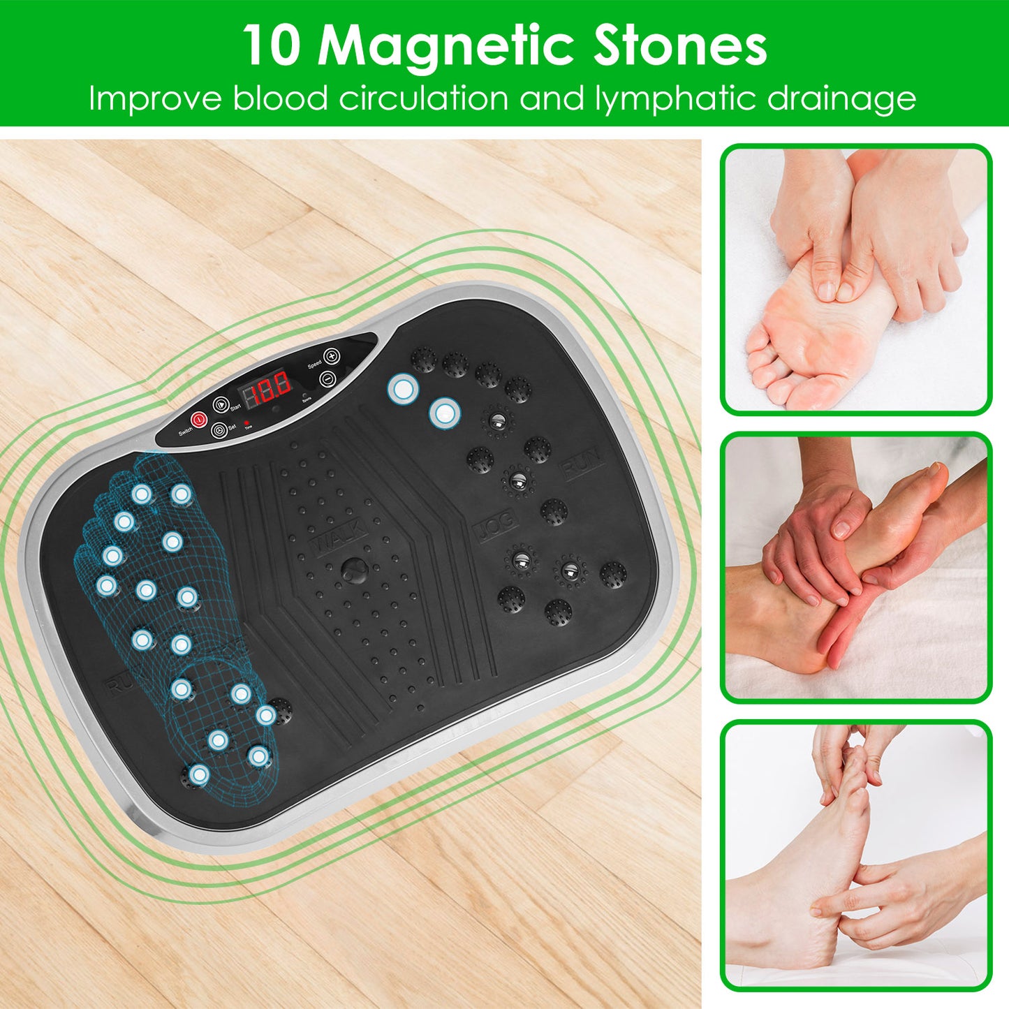 Vibration Platform Exercise Machine with Resistance Bands