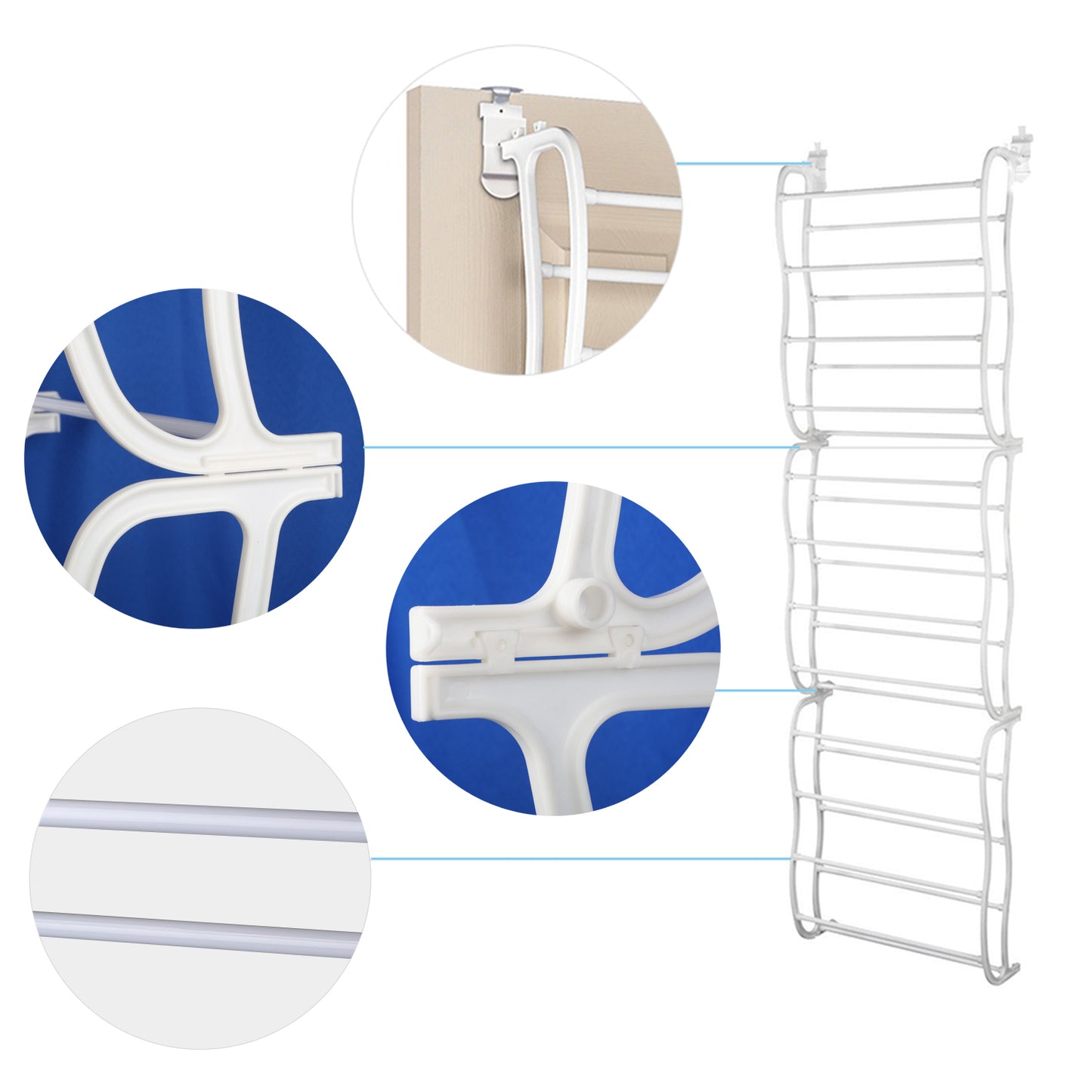 Over-The-Door Shoe Rack 12 Tier Organizer for 36 Pairs