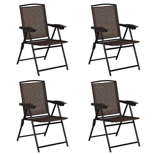 Folding Patio Dining Chairs Set of 4 with Adjustable Backrest