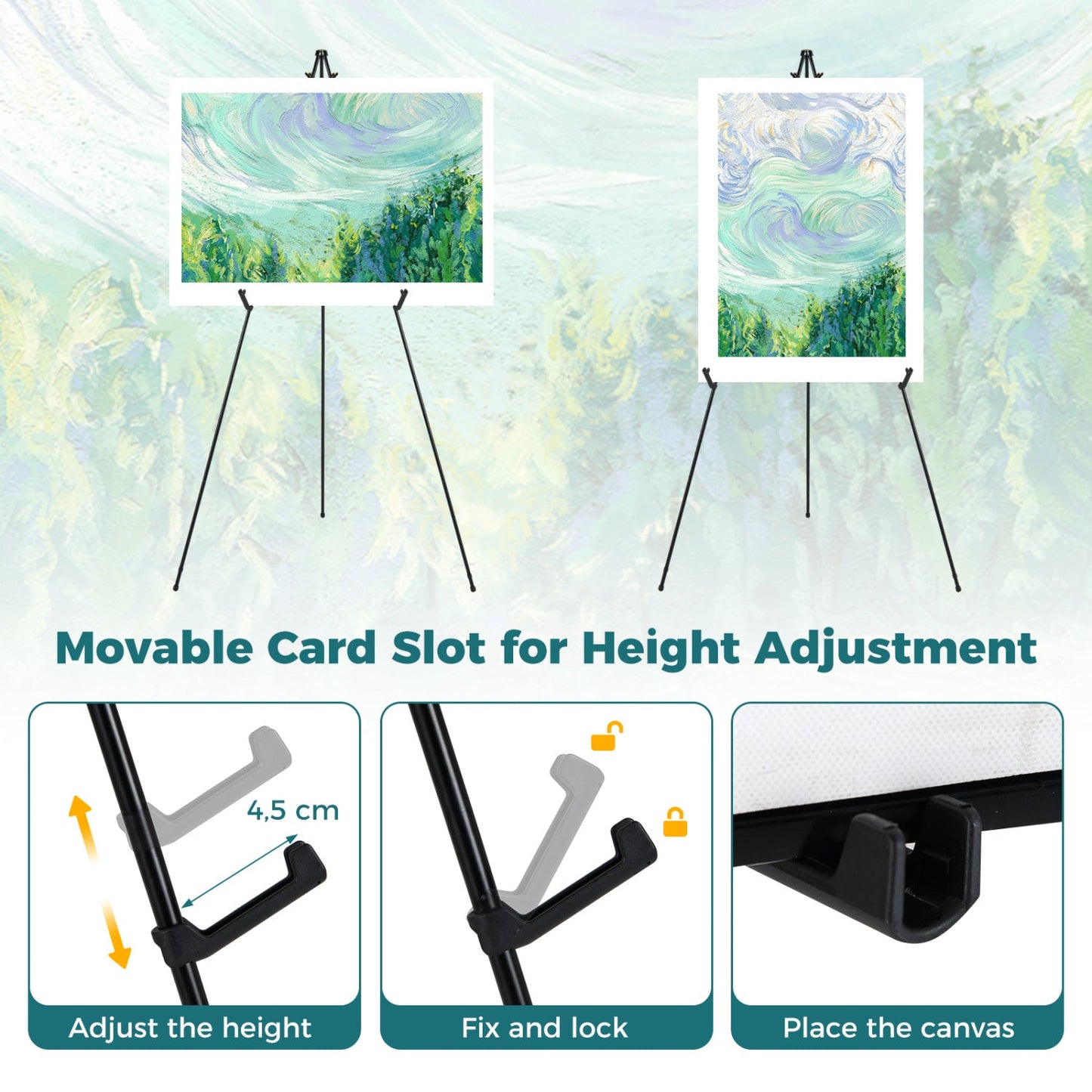166 CM Metal Easel Stand Set 6-Pack
