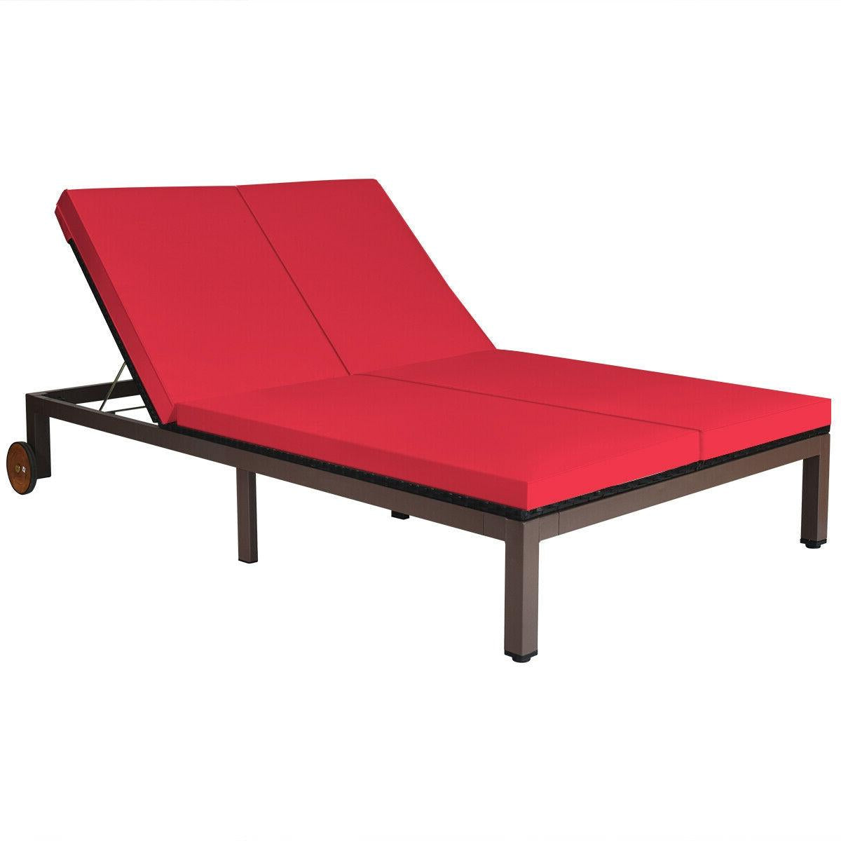 2-Person Patio Lounge Chair with Adjustable Backrest
