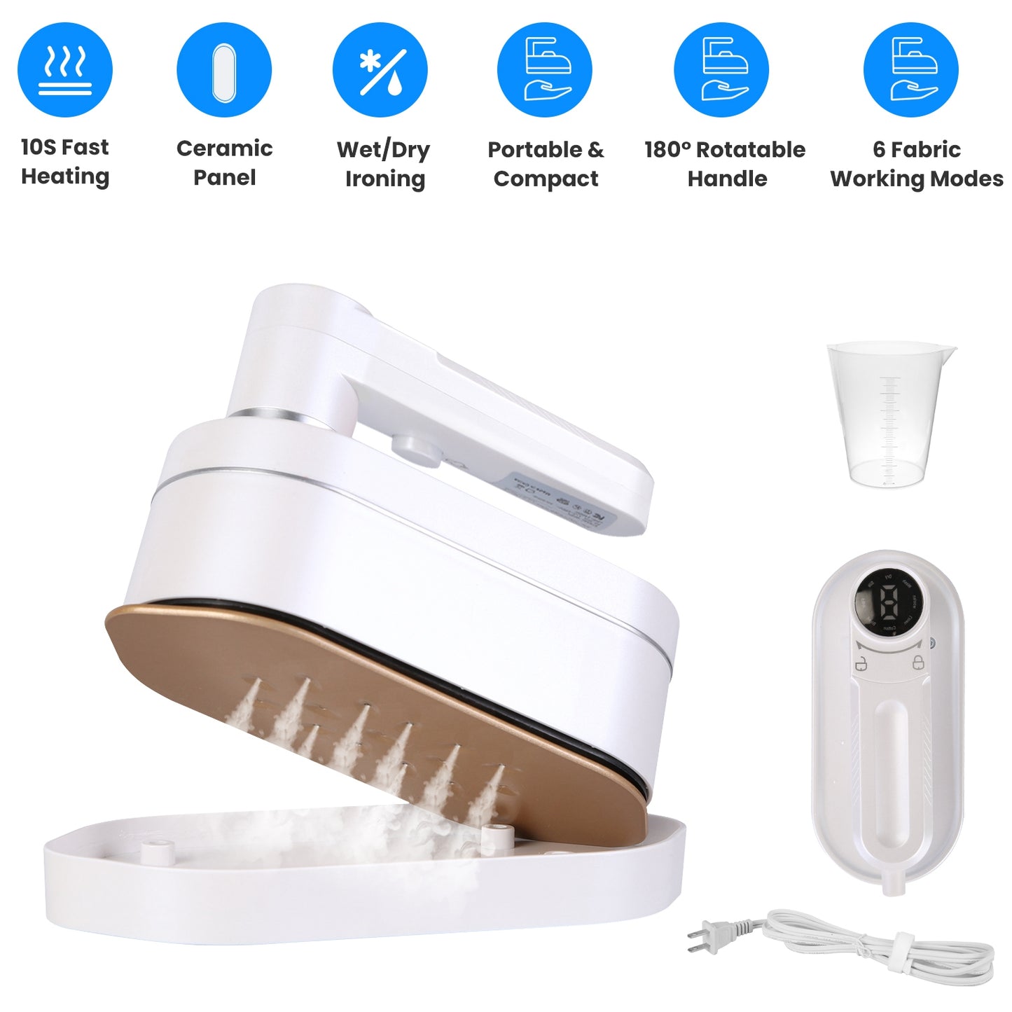 Handheld Garment Steamer 1200W with 10-Second Fast Heating