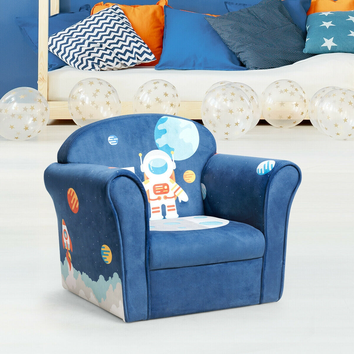 Kids Astronaut Armrest Upholstered Sofa Chair