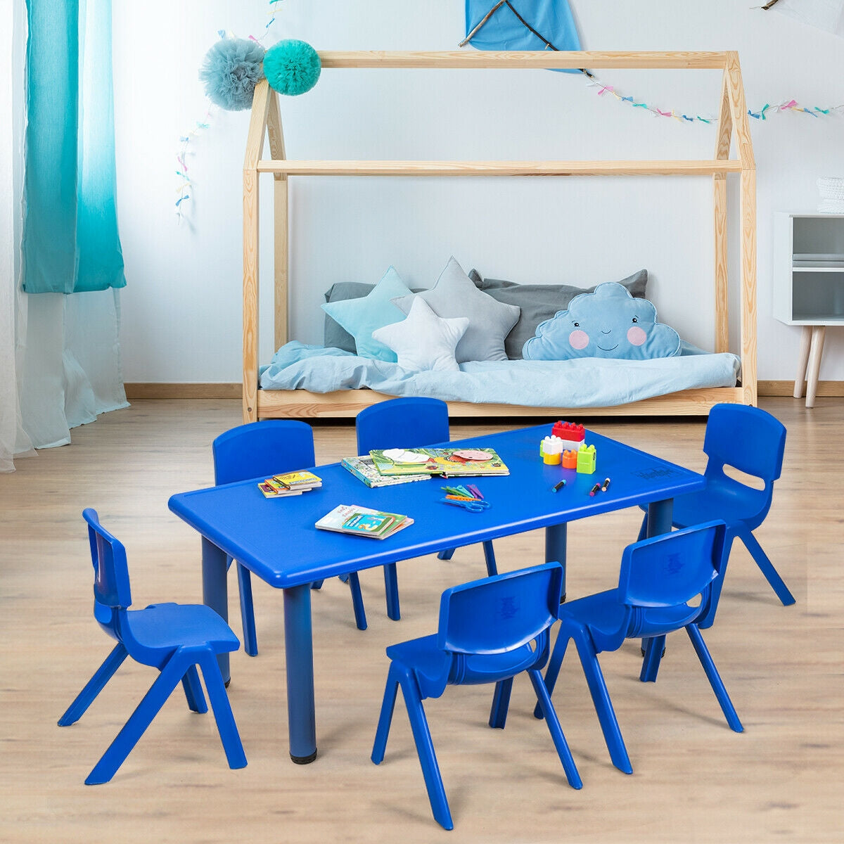 Kids Rectangular Plastic Activity Table for Learning & Play