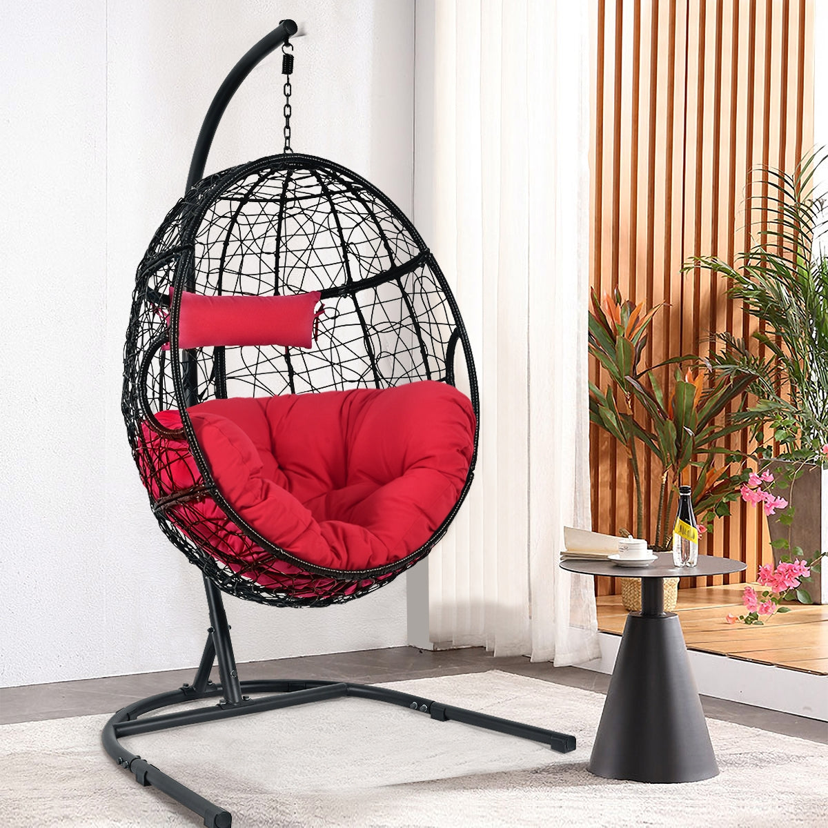 Hanging Hammock Chair with Stand and Cushion