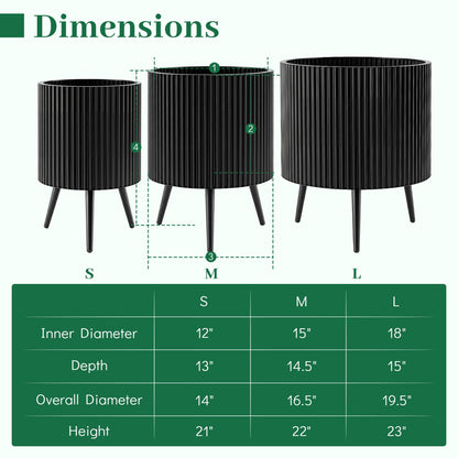 20-Inch Raised Metal Planter with Stand and Drainage Holes