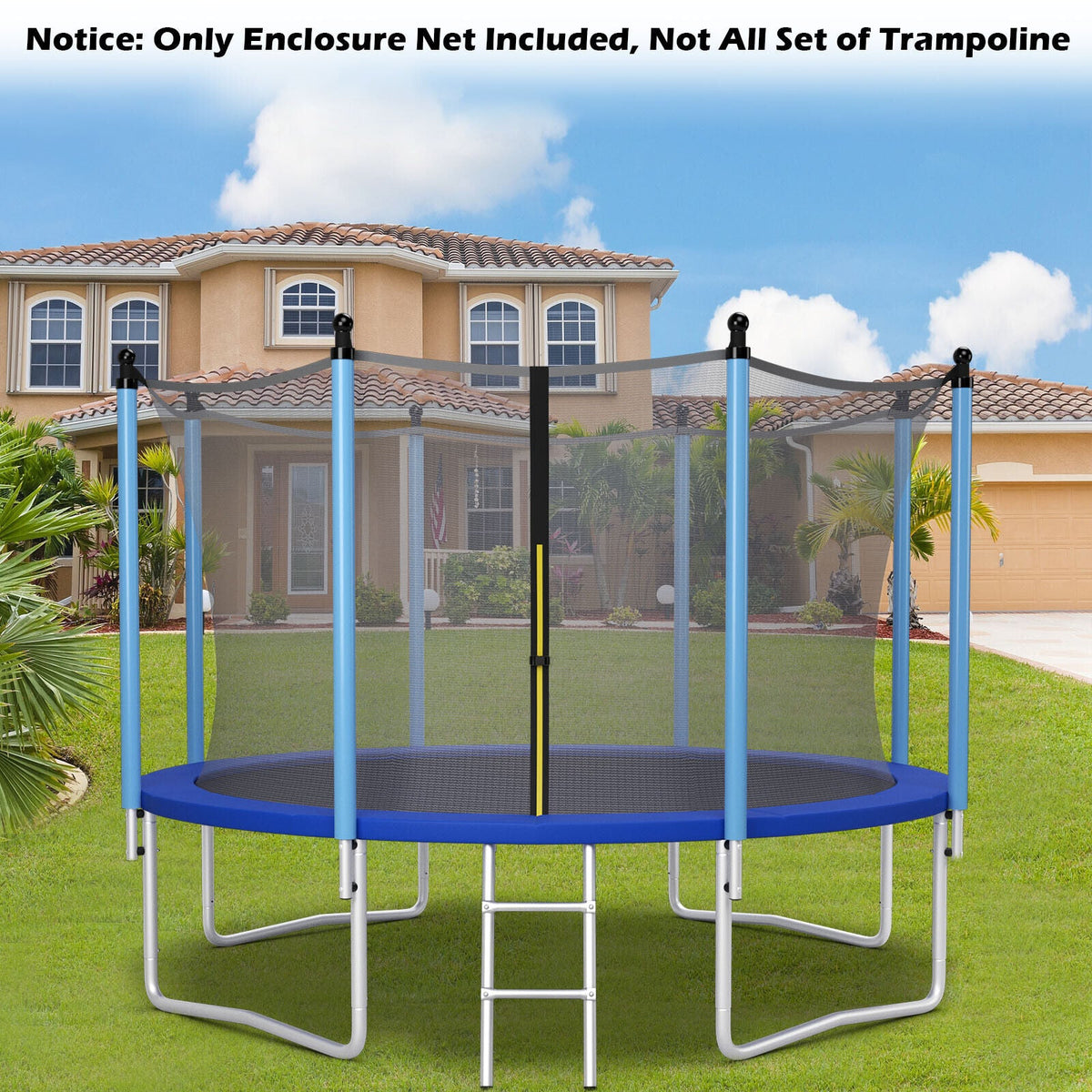15/16 Feet Trampoline Replacement Safety Net with Adjustable Straps