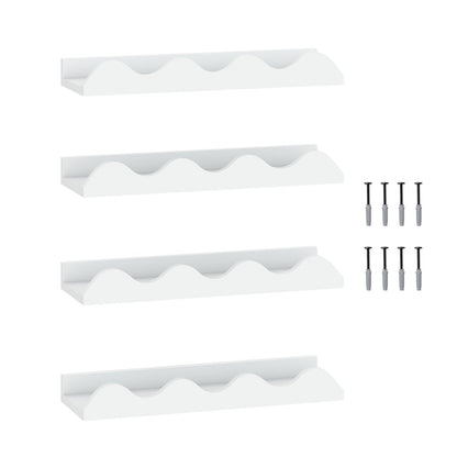 Floating Nursery Book Shelves Set of 4 - White Fir Wood