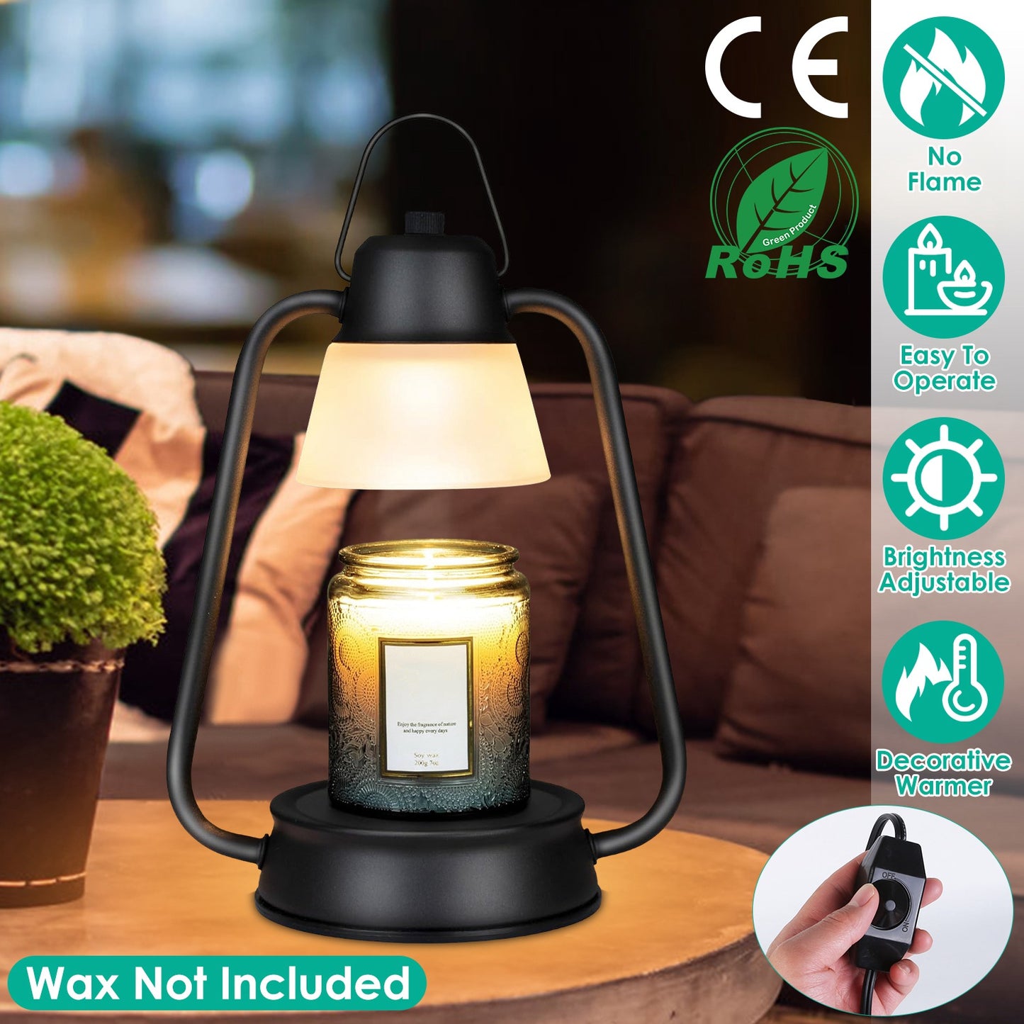 Electric Wax Melt Warmer Lamp with Dimmer & 2 Bulbs