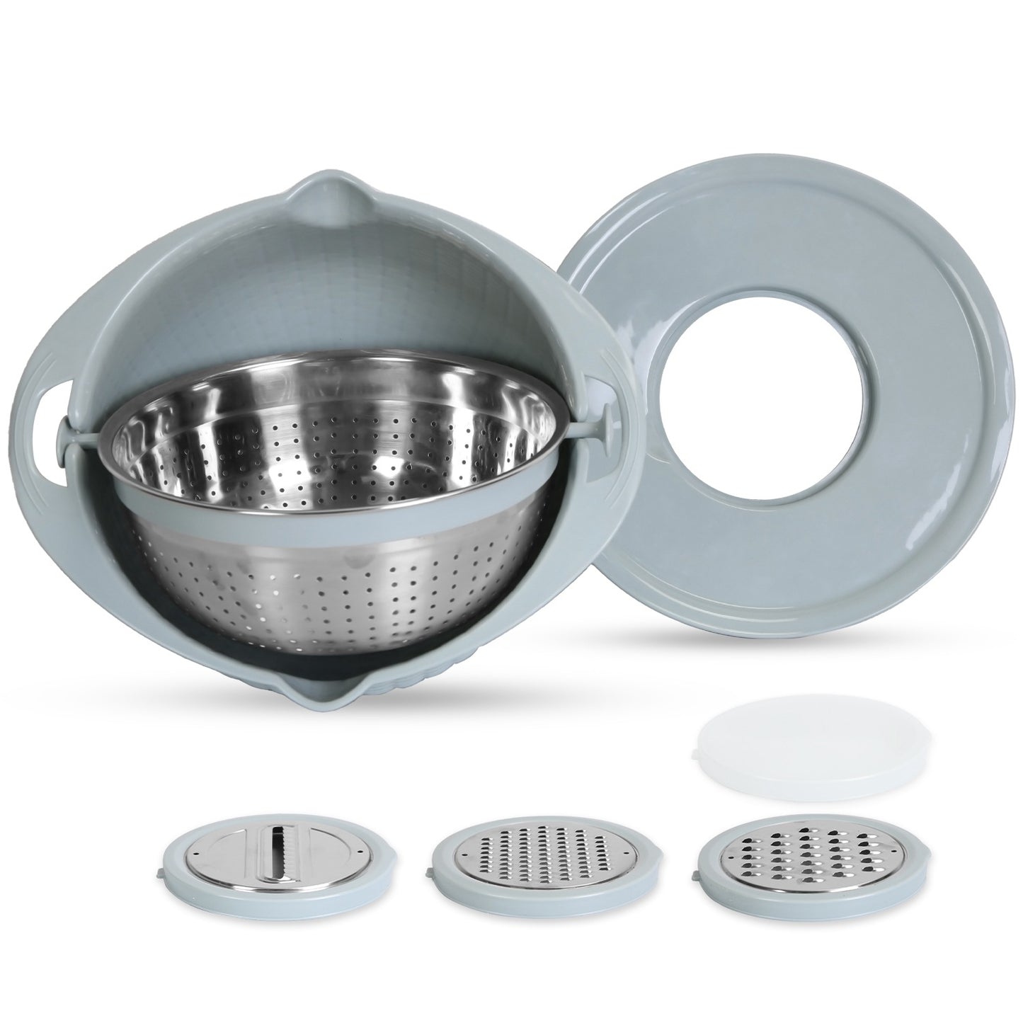 Mixing Bowl with Colander Set & 3 Graters - Multifunctional