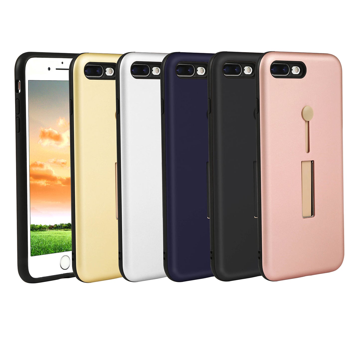 iPhone 8 Plus Case with Kickstand - Rugged Slim Snap-On