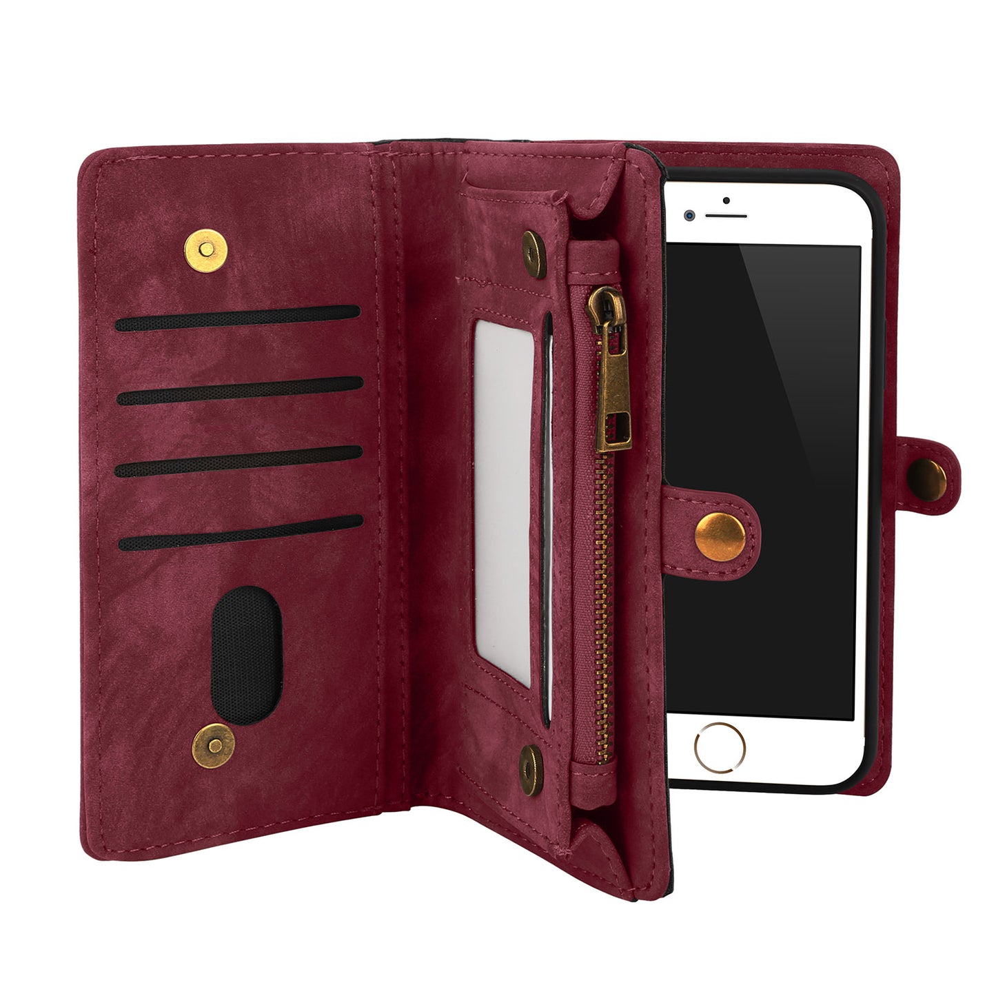 iPhone 6 Wallet Case with Detachable Magnetic Phone Holder