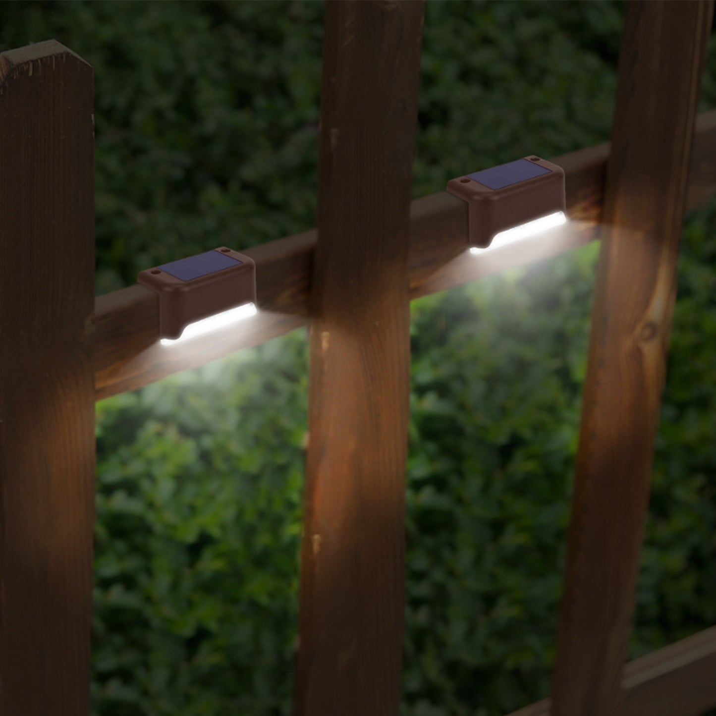 Solar Powered LED Step Lights 4-Pack with Dusk to Dawn Sensor
