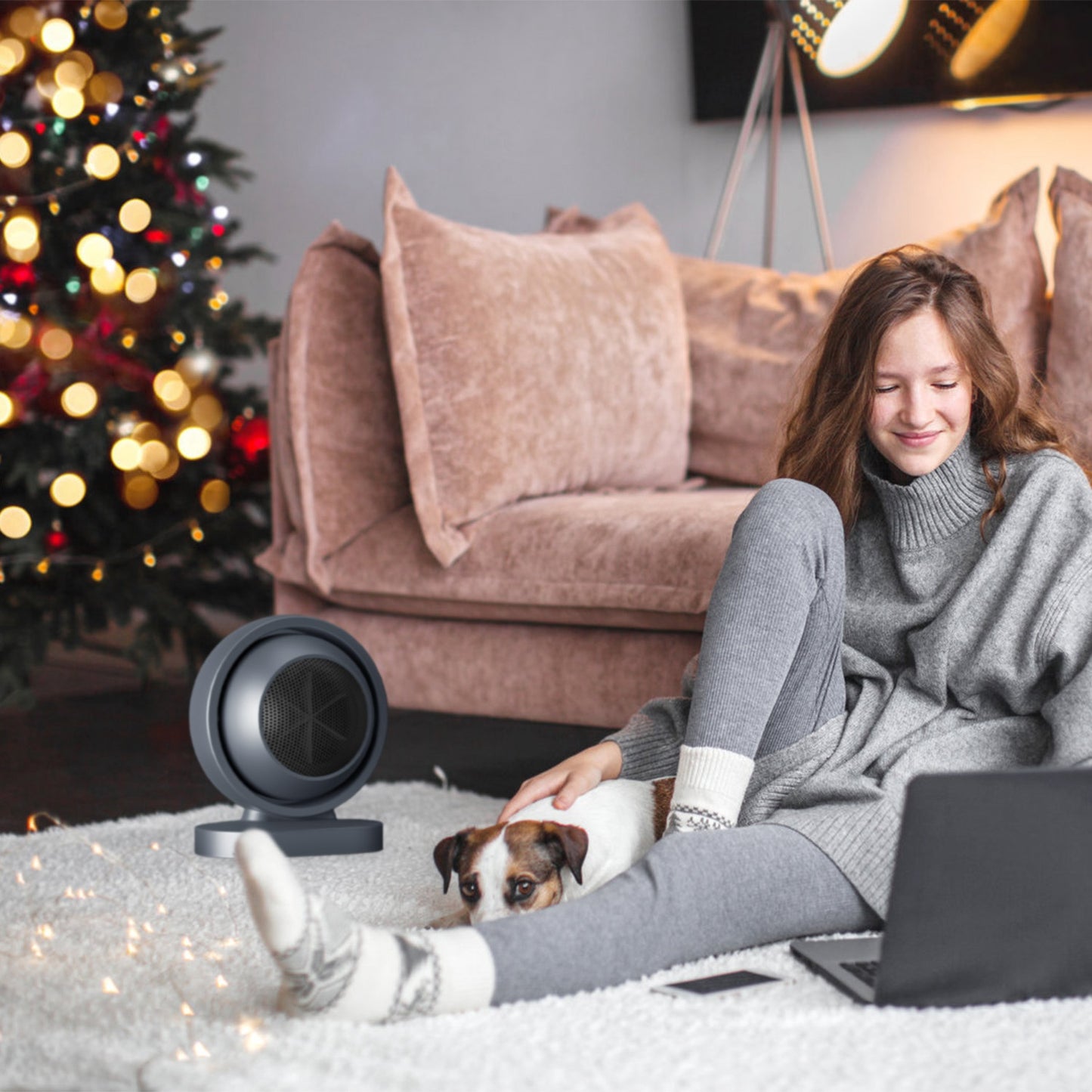380W Portable Space Heater with 30° Tilt & Fast Heating